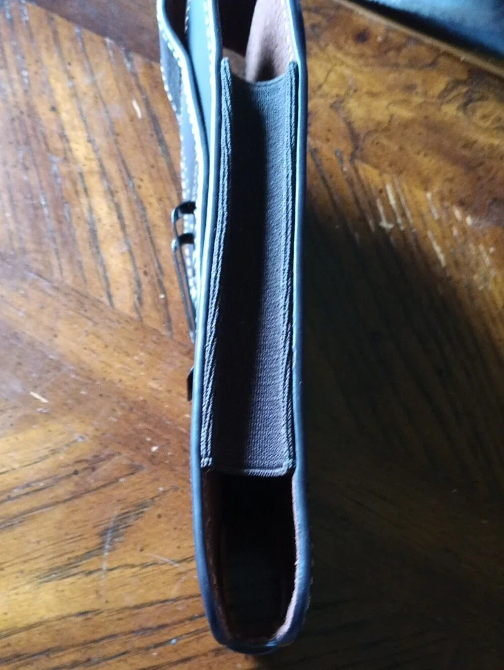 Brown Tooled Leather Phone Holster with Horse Design
